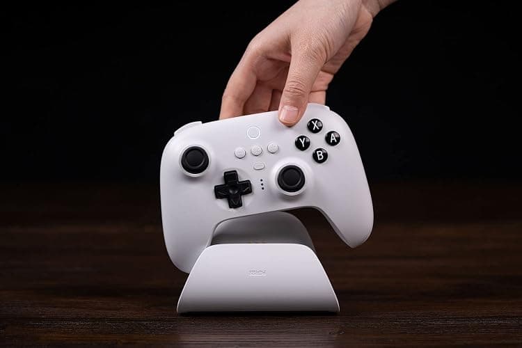 8BitDo Ultimate Bluetooth Controller with Charging Dock, Wireless Pro Controller with Hall Effect Sensing Joystick, Compatible with Switch, Windows and Steam Deck (White) thumbnail 6