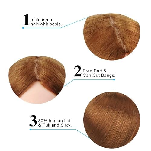 Beauty Star Mannequin Head with 80% Real Human Hair, Manikin Doll Head for Hair Styling, Cosmetology Makeup Hairdressing Training Practice Head with Clamp Stand and DIY Hair Styling Braiding Set thumbnail 5