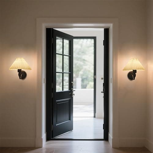 IBalody Black Wall Sconces Sets of 2, Pleated Fabric Wall Lamp Modren Bedside Wall Light Bathroom Dresser Vanity Light Hardwired Wall Lighting for Bedroom Living Room Hallway Kitchen thumbnail 6