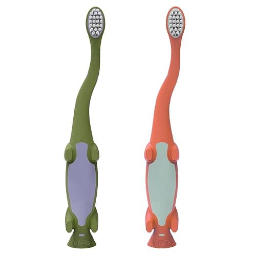 Dr. Brown's Baby and Toddler Toothbrush, Green and Orange Dinosaur 2-Pack, 1-4 Years thumbnail 9
