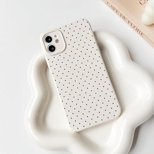 Lovmooful Compatible for iPhone 12 Case Cute Polka Dot with Aesthetics Design for Girls Women Soft TPU Shockproof More Protective Girly for iPhone 12 Case-White thumbnail 2