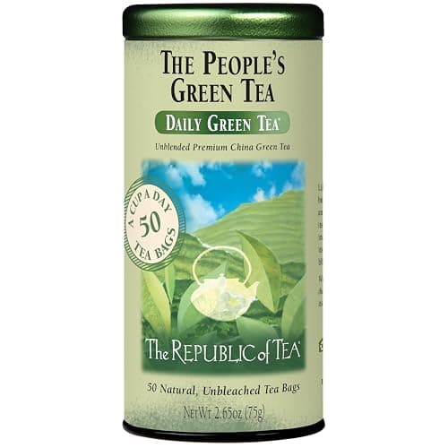 The Republic of Tea - The Peoples Green Tea, 50 Tea Bags, Tin | Gourmet Tea | Caffeinated - Image 1