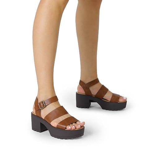 DREAM PAIRS Platform Heels for Women Lightweight Chunky Open Toe Stylish Comfortable Fisherman Sandals with Adjustable Ankle Strap thumbnail 5