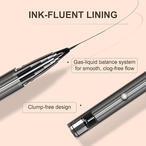 JUDYDOLL Ultra-Fine Liquid Eyeliner-Precision Tip for Wing Line, Smudge-Proof, Quick-Drying, Waterproof, Easy to Get Inner Corner Lined, Hooded Eyes-Friendly (#01 Black) thumbnail 7