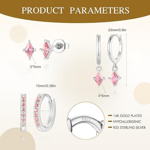 Angelady Gold Hoop Earrings Set for Women, Dainty 14K Gold Plated Huggies Earring, Sterling Silver Hypoallergenic Cartilage Earrings, Trendy Earring Stacks for Multiple Piercing Jewelry Gift(3 Pairs) thumbnail 7