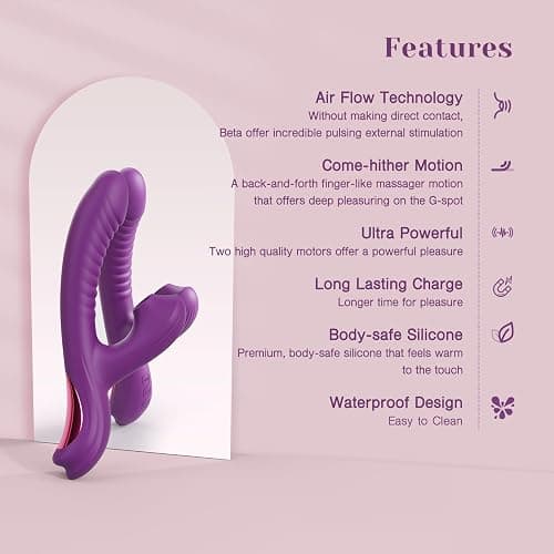 Tracy's Dog Come-Hither Rabbit Sucking Vibrator for Clitoral G Spot Stimulation, Adult Sex Toys for Women Couple, Vibrating Finger Massager with 3 Suction and 10 Vibration & Come-Hither Modes (Beta) thumbnail 2