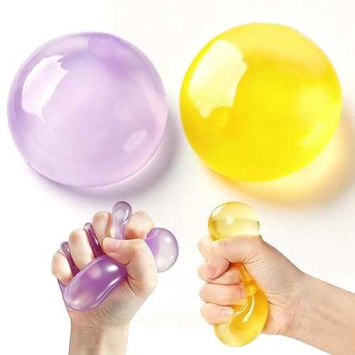 2 PCS Coconut Oil Squishy – Formable No-Rebound Stress Relief Balls, Sensory Fidget Toys for Study Work & Relaxation, Calming Desk Decor Anxiety Relief Gifts for Kids & Adults(Purple+Orange) - Image 1
