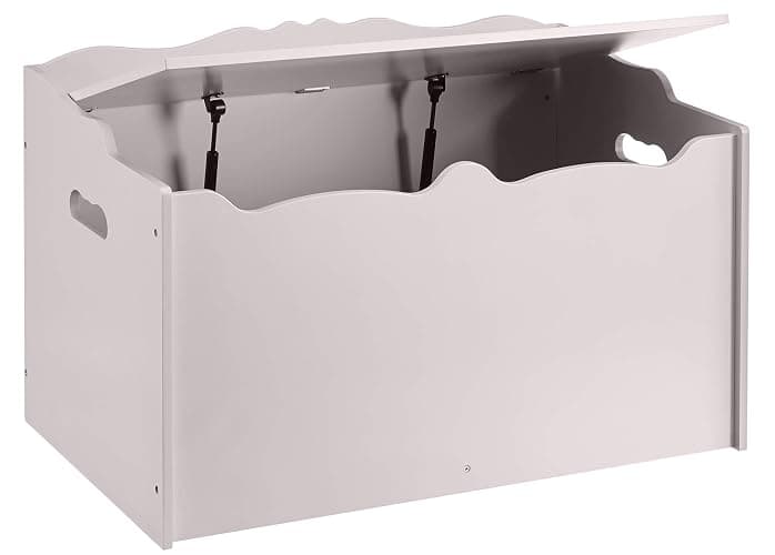 Amazon Basics Kids Toy Box, Wooden Organizer Storage Chest, Gray, 30" x 18" x 19" thumbnail 4