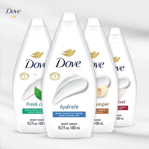 Dove Moisturizing Body Wash, Variety 6-Pack, 15.2 Oz Ea | Hydrate 2-Pack + Gentle Pamper, Fresh Care, and Silky Velvet | Moisturizing Shower Gel Liquid, Instantly Replenish Dry Skin thumbnail 6