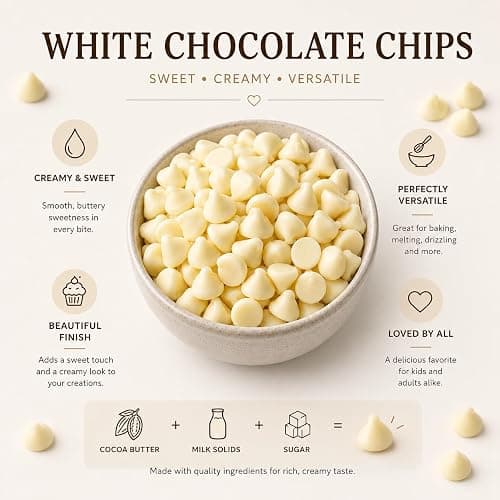 Premium White Chocolate Baking Chips – Creamy Sweet Confection Chips for Cookies, Baking, Melting & Desserts (5 lb) thumbnail 6