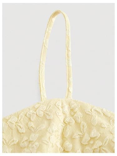 SOLY HUX Women's Spaghetti Strap Ruffle Hem Peplum Cami Top Jacquard Camisole thumbnail 3