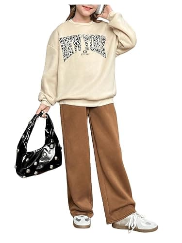SOLY HUX Cute Clothes for Girls Sweatsuit Sets Crewneck Casual Sweatpants 2 Piece Outfits Sweatshirt and Pants thumbnail 5