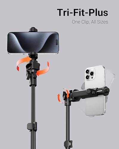 VIMOSE 66" Phone Tripod, Tripod for iPhone with Remote & Phone Stand | Extendable Cell Phone Tripod for Video Recording, Ultimate Tripod & Monopod Accessories for iPhone/Android, ANTHRACITE thumbnail 6