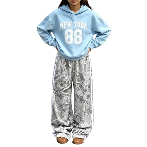 Voxikodex Size 9-16 Years Girls Clothes 2Piece Hoodie Sweatshirt & Wide Leg Pants Teen Girls Fall Winter Outfits Set - Image 1
