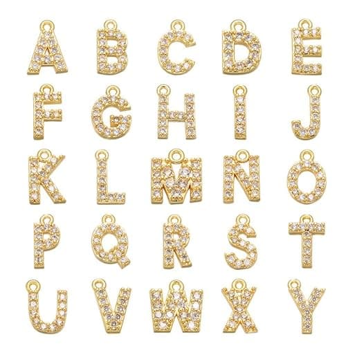 Crystal Spaced Letter Necklace, Initial Charm Necklace, CZ Diamond Alphabet Necklace, Zirconia Letter Charm Necklace, Sparkly Name Jewellery, Custom Dangle Initial Necklace, Drop Letter Necklace thumbnail 7
