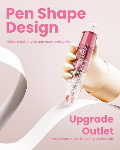 Four Candies 2-Pack White Correction Tape, Refillable, 118.1 ft, 6mm Width | 4 Refill Tapes, Retractable, Smooth, Tear-Resistant, Cute Pen Shaped Applicator for Back to School Teen & Adults thumbnail 3