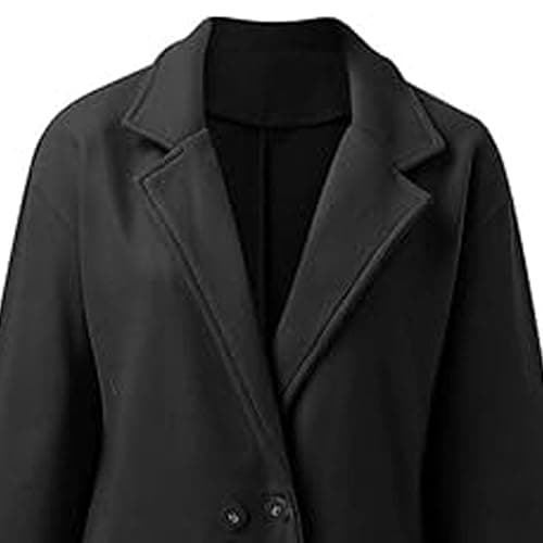 Maiyifu-GJ Women's Winter Long Wool Blend Coats Double Breasted Wool Trench Coat for Women Long Sleeve Notched Lapel Overcoat thumbnail 6