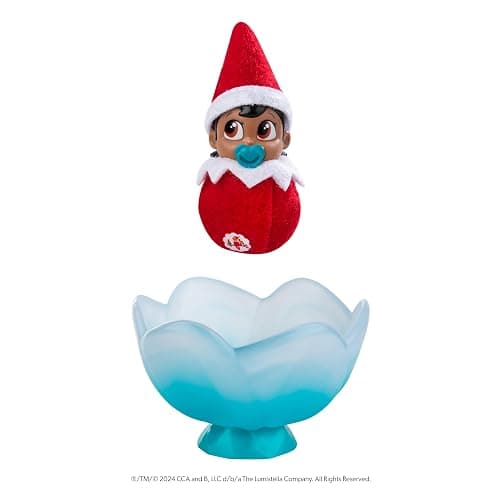 The Elf on the Shelf Frost Pips Mini Blooms Elf Baby Girl with Brown Eyes - Includes Frost Flower Cradle - for Ages 3 Years and Above thumbnail 3
