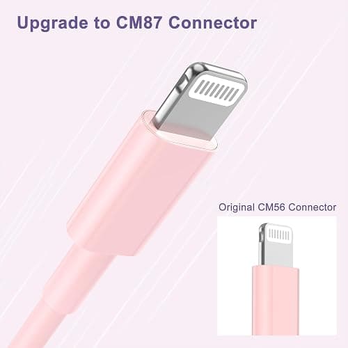 2pack 10ft iPhone Charger, [Apple MFi Certified] Long iPhone Charger Cord 10 ft, Apple Lightning to USB Cable, 10 Foot Fast Charging Cords for iPhone Charger 14/13/12/11/13 Pro/13 Max/X/XS/XR/XS,Pink thumbnail 4