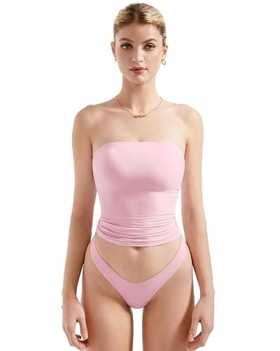 SUUKSESS Women Sexy Tube Top Summer Y2K Going Out Double Lined Basic Tank Top - Image 1