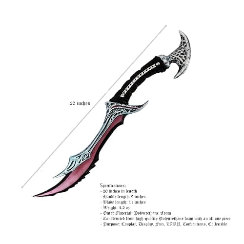 LALAPORT 19.50'' Elder Scrolls Skyrim Daedric Foam Dagger thumbnail 2