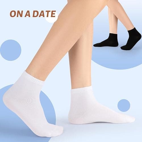 LITERRA 20 Pairs Women's Ankle Socks - Bulk Value Pack, Breathable Casual Basic Athletic Socks for Women Size 5-9/9-11 thumbnail 5