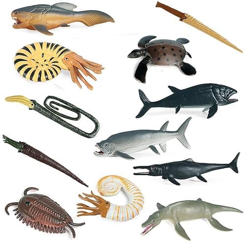 EOIVSH Prehistoric Cambrian Sea Animal Toys, 12PCS Ancient Marine Animal Figures, Miniature Toys Cake Topper Ocean Animal Figurines for Kids Toddlers - Image 1