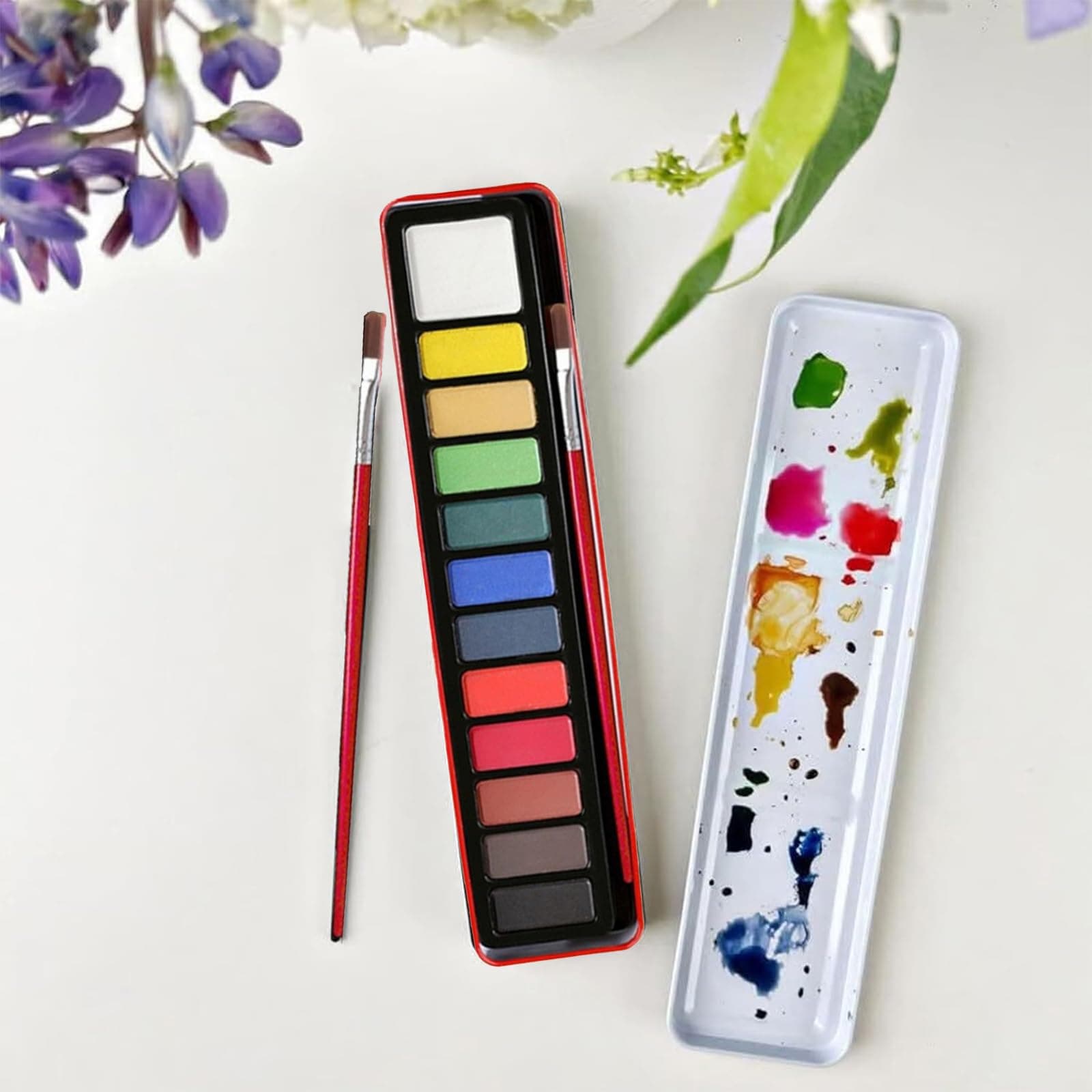 Watercolour Painting Book for Beginners with 12-Color Paint Set & Brush for Kids & Adults- Cartoon Watercolor Workbook,Ideal Gift - Premium Watercolour Paper, Art Supplies Kit thumbnail 3