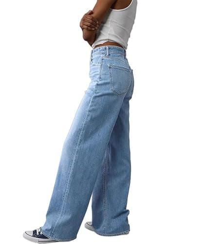 Mars power Women's Wide Leg Jeans High Waisted Baggy Straight Leg Loose Stretchy Casual Denim Pants thumbnail 3
