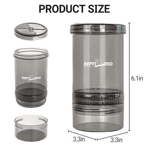 REPTI ZOO Reptile Cricket Calcium Powder Mixer, Cricket Keeper Shaker for Bearded Dragon Gecko Snake Lizards, Dispenser Feeder for Chameleon Reptile & Amphibians thumbnail 2