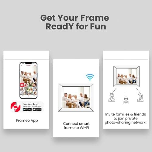 Frameo Digital Picture Frame 10.1 Inch Smart WiFi Digital Photo Frame, IPS Touch Screen, 32GB, Electronic Slideshow, Load from Phone App, Auto-Rotate, for Grandparents & Mothers Day thumbnail 3