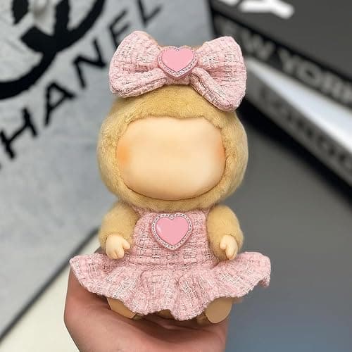 Doll Clothes, Luxury Chic Style Set for 5.91"-6.69" Dolls, Premium Fashion Doll Outfit with Accessories, Pink Dresses + Plaid Bow, Just Clothes thumbnail 5
