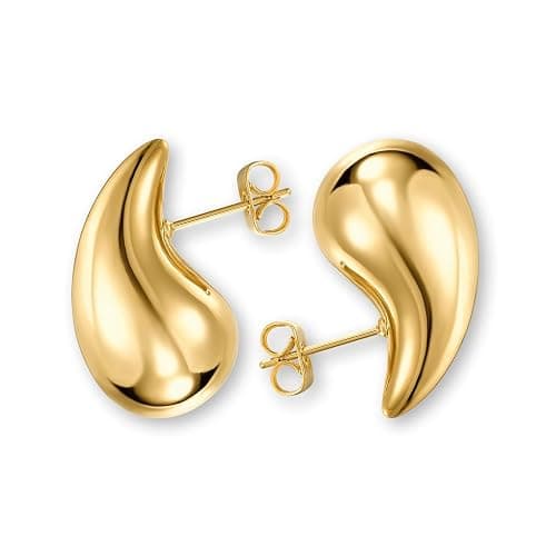 Teardrop Earrings Dupes for Women Gold Chunky Hoop Earring Dangle Earrings Water Drop Hypoallergenic Earring for Women - Image 1