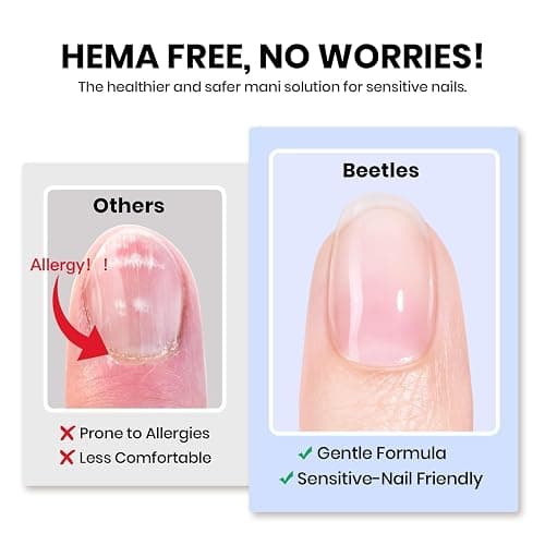Beetles HEMA-Free Nail Glue Gel - 10ml TPO Free Super Strong Brush U V Nail Glue for Acrylic and Clear Press On Nails, Long Lasting Extension Gel Curing Needed thumbnail 3