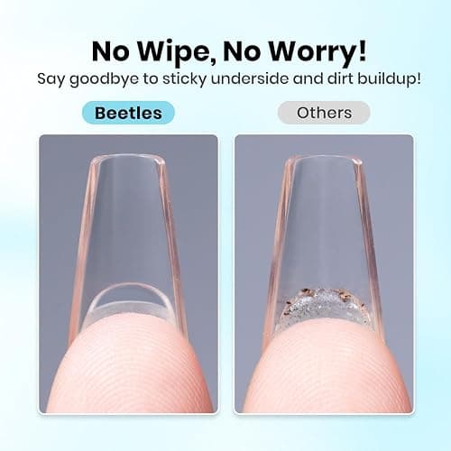 Beetles 2Pcs 20g Nail Glue Gel, No Wipe, Hands-Free Tipex Solid Nail Glue Gel, Super Strong for Acrylic Nails Extension Fake Nails, 3D Nail Art, Great for Home & Salon Use, U V Light Required thumbnail 2