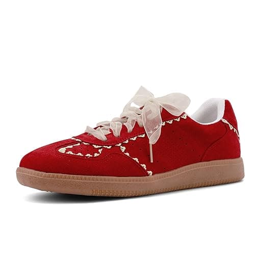UBWDU Lace Fashion Ballet Sneakers for Women – Trendy Cute Crochet Ribbon Lace-Up Casual Spring Shoes thumbnail 8