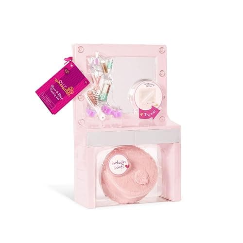 Our Generation – 18-Inch Doll Accessories – Pink Vanity Table Playset – Light – up Mirror – Pretend Make – up & Styling Items – 3+ Years– Glam & Glow Vanity Set thumbnail 7
