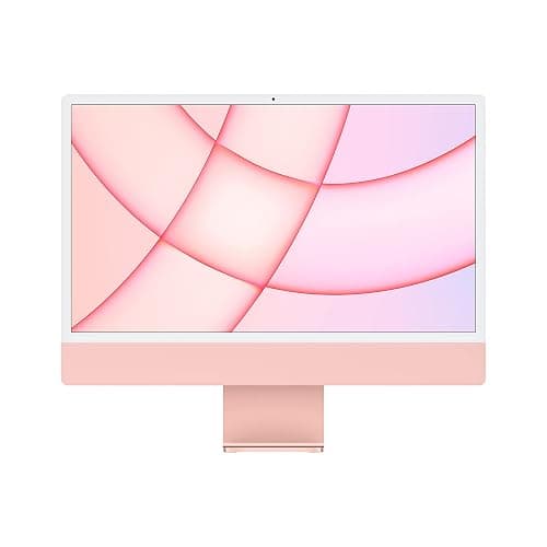 2021 Apple iMac with Apple M1 Chip with 8-core CPU (24-inch, 8GB RAM, 512GB SSD Storage) (QWERTY English) Pink (Renewed) - Image 1