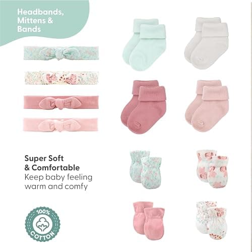The Peanutshell Baby Layette Gift Set for Girls - 30 Piece New Born Girl Gift Set, Baby Clothes, 0-9 Months - Floral Elephant thumbnail 7