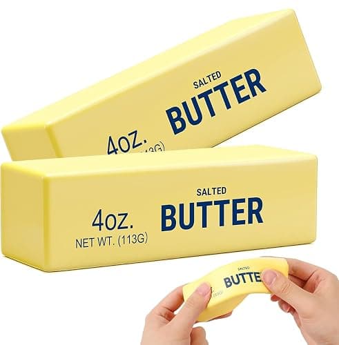 2pcs Slow Rebound Cute Butter Squeeze Stress Balls, 2026 New Squeeze Ball Realistic Butter Stick Soft Squeeze Toys,for Anxiety and Stress Relief, for Adults (Yellow) - Image 1