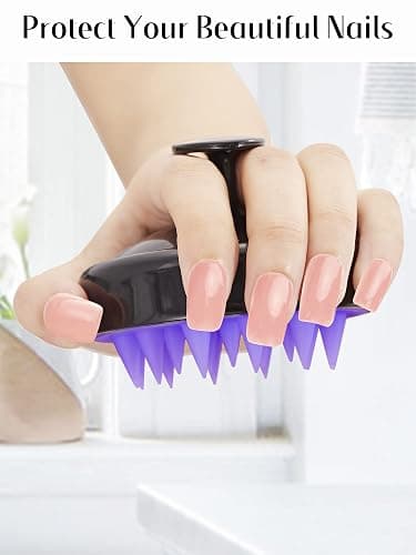 HEETA Scalp Massager Hair Growth, Soft Silicone Scalp Scrubber Shampoo Brush for Exfoliation, Dandruff Removal Head Massage Stress Relax, Wet & Dry Use for Thick Thin Curly Hair Care, Black thumbnail 4