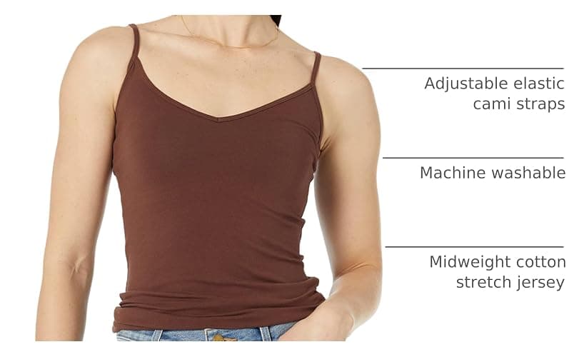 Amazon Essentials Women's Slim-Fit Knit V-Neck Layering Cami (Available in Plus Size), Pack of 4 thumbnail 4