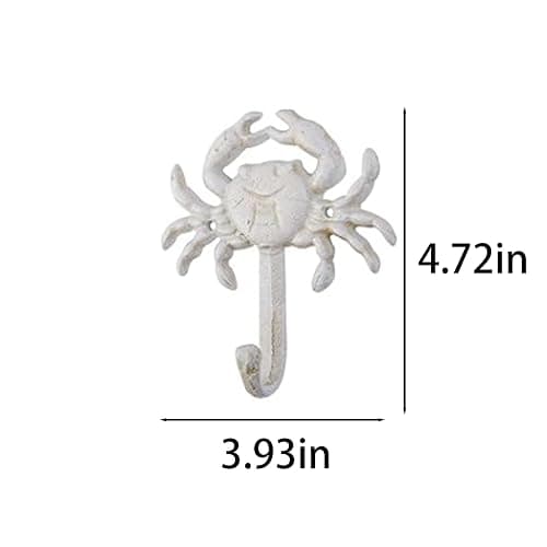 Cast Iron Wall Hooks Set of 3, Coastal Beach Towel Hooks for Bathroom | Durable cast iron wall hooks with coastal design for hanging towels, coats, and hats, adding seaside style to your home. thumbnail 4