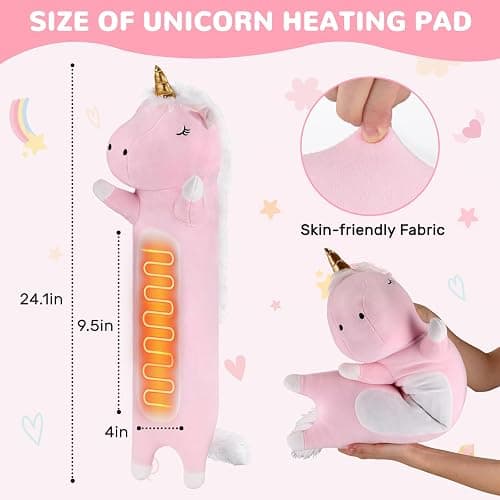 Unicorn Heating Pad for Period Cramps Menstrual Pain Relief, Portable Electric Heat Pads USB Powered, Cute Unicorn Toys Stuffed Animals Gifts, Funny Gift for Women Teen Girls Birthday Christmas thumbnail 4