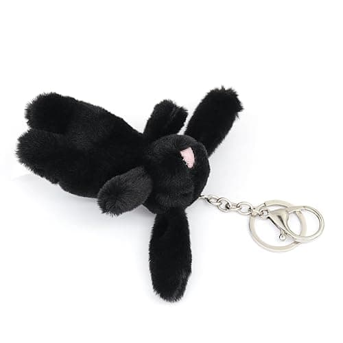 LOHGOU Cute Bunny Bag Charm, Plush Rabbit Keychain Mini Rabbit Car Keys Decor Purse Charm Pendant Decoration thumbnail 4