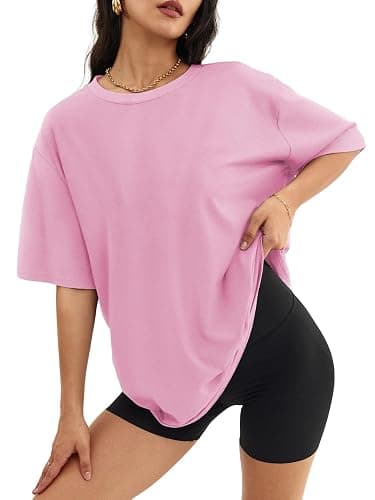 ATHMILE Womens Oversized T Shirts Short Sleeve Workout Tops | Cotton Casual Loose Fit Basic Graphics Gym Summer Plus Size Fashion Clothes - Image 1