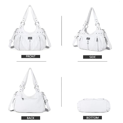 Angelkiss Large Purses and Handbags for Women Washed Faux Leather Crossbody Hobo Satchel Shoulder Handbag Tote Purse thumbnail 3
