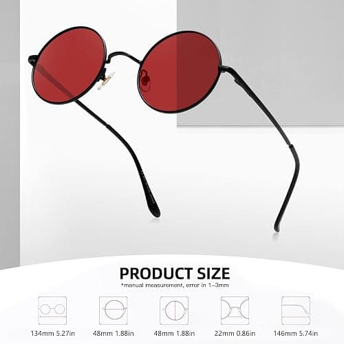 MEETSUN Small Round Polarized Sunglasses for Men Women Retro Vintage Circle Hippie Sun Glasses UV400 thumbnail 3