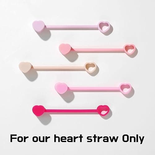 The best MOON Heart-shaped Straw Toppers - Stanley Cup Accessories 30, 40oz | Stanley Straw Cover Tumblers Accessories Multi-Color 5-Pack Girly Birthday Valentines Galentines Day Gifts thumbnail 5