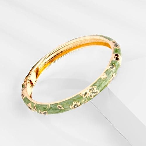 UJOY Womens Multi-Colors Cloisonne Bracelet Plated Flower Hollowed Enameled Hinged Cuff Bangles Jewelry Gift 88A10 thumbnail 8